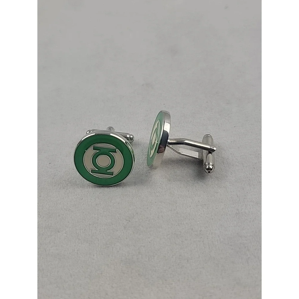 DC Comics GREEN LANTERN Silvertone/Enamel CUFFLINKS